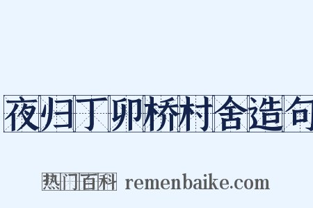 夜归丁卯桥村舍造句是什么意思的图片